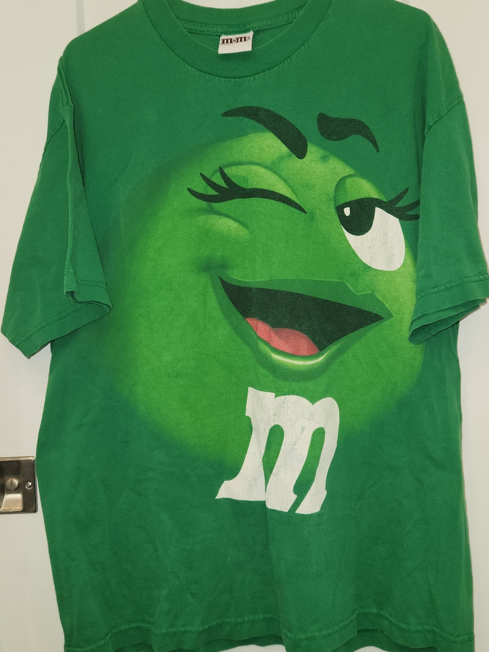 Vintage Mens Y2k Green M&m T Shirt